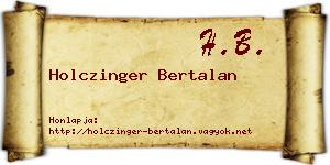 Holczinger Bertalan névjegykártya
